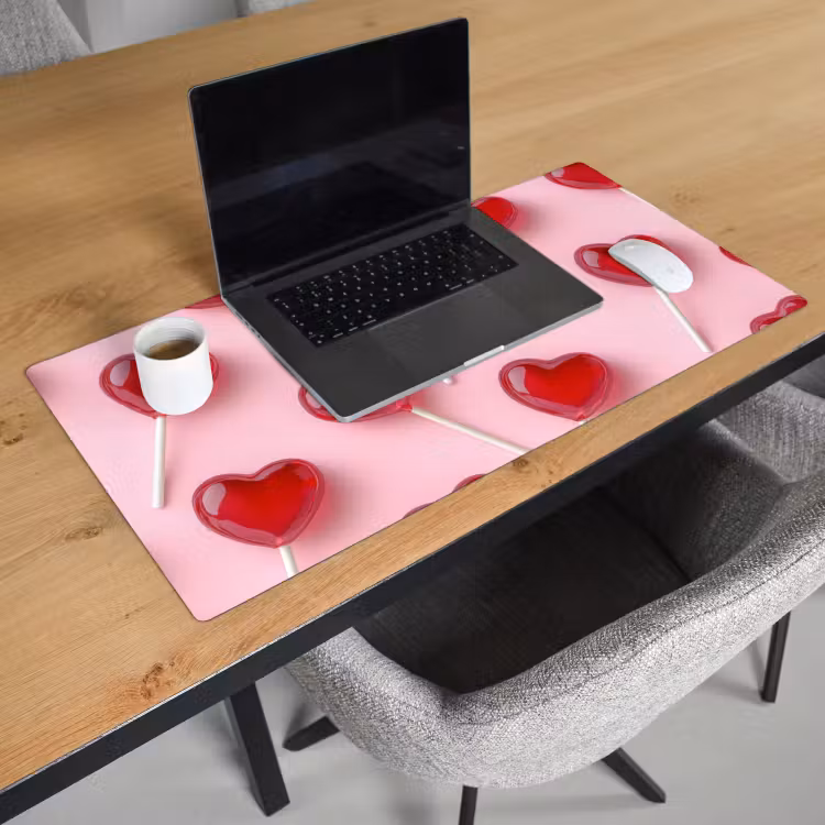 Bureau onderlegger - Lollies - Hartjes - Roze — 2