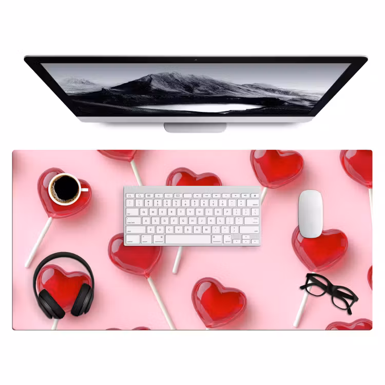 Bureau onderlegger - Lollies - Hartjes - Roze — 3