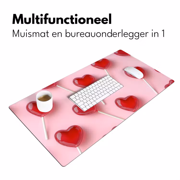 Bureau onderlegger - Lollies - Hartjes - Roze — 6