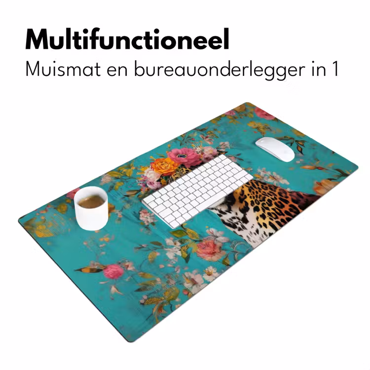Bureau onderlegger - Luipaard - Bloemen - Kroon — 6