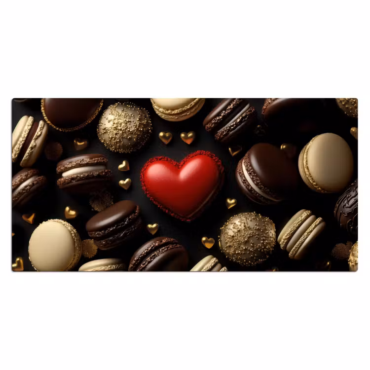 Bureau onderlegger - Macarons - Rood - Hart — 1