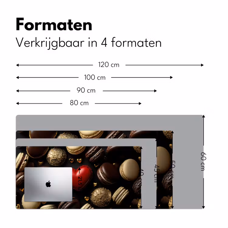 Bureau onderlegger - Macarons - Rood - Hart — 7