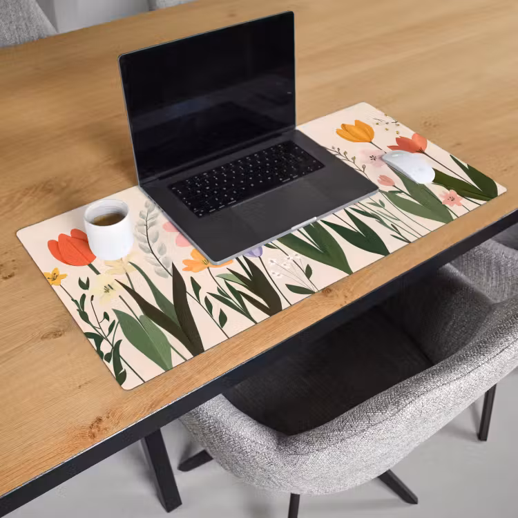 Bureau onderlegger - Pasteltinten - Bloemen - Illustratie — 2