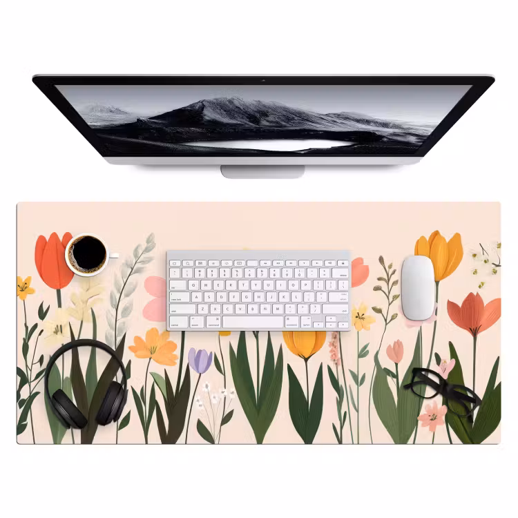 Bureau onderlegger - Pasteltinten - Bloemen - Illustratie — 3