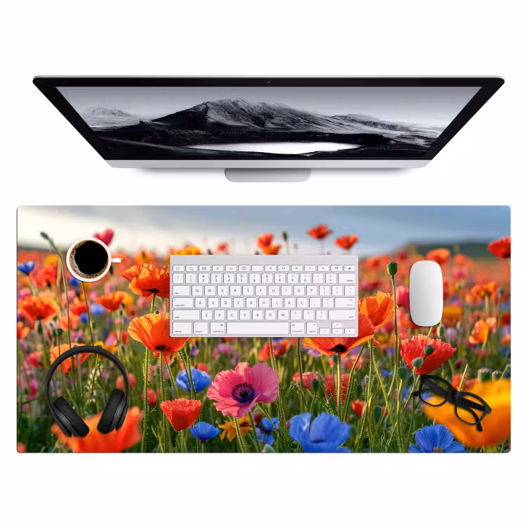 Bureau onderlegger - bloemen-klaprozen-kleurrijk-natuur — 3