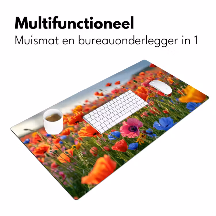 Bureau onderlegger - bloemen-klaprozen-kleurrijk-natuur — 6