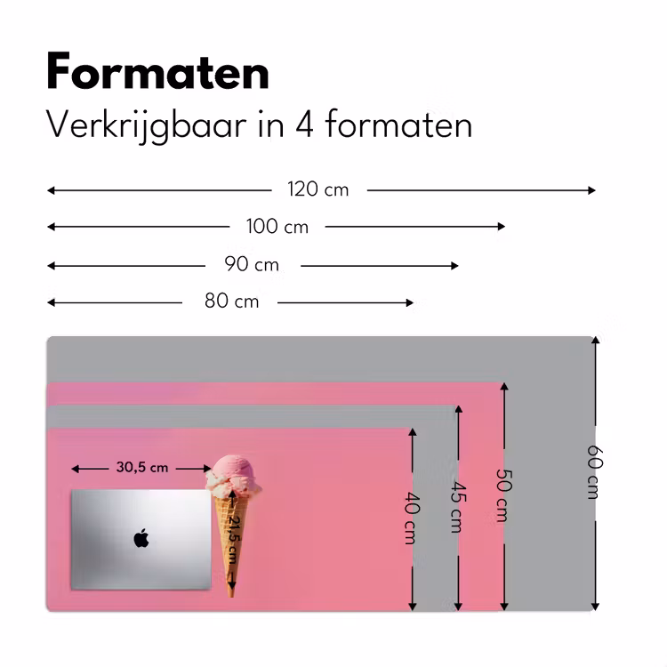 Bureau onderlegger - Hoorntje - Schepijs - Roze — 7