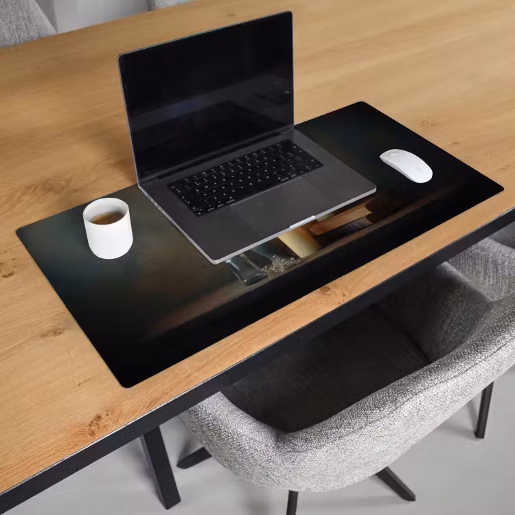 Bureau onderlegger - Kaarsen - Stilleven - Rustiek - Boeken — 2