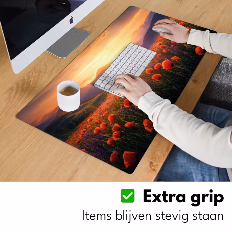 Bureau onderlegger - Landschap - Zonsondergang - Bloemenveld — 5