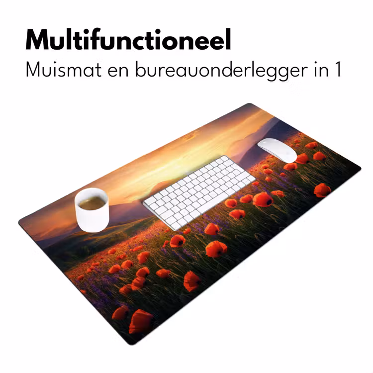Bureau onderlegger - Landschap - Zonsondergang - Bloemenveld — 6