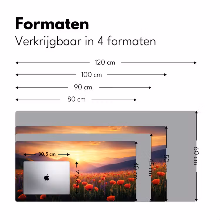Bureau onderlegger - Landschap - Zonsondergang - Bloemenveld — 7
