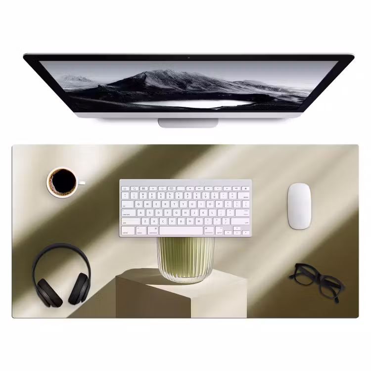 Bureau onderlegger - Matcha - Glas - Groen - Minimalistisch — 3