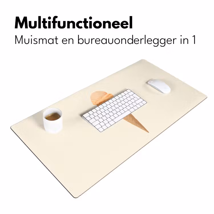 Bureau onderlegger - Minimalistisch - Schepijs - Hoorntje - Beige — 6