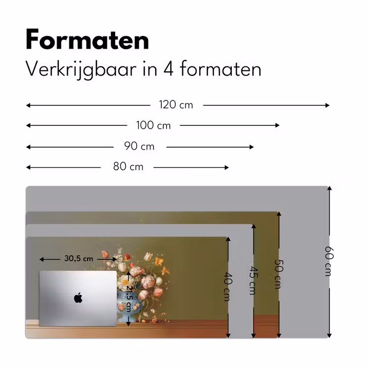 Bureau onderlegger - Neutral - Bloemen - Boeket - Vaas — 7