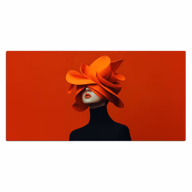 Bureau onderlegger - Oranje - Hoed - Vrouw — 1