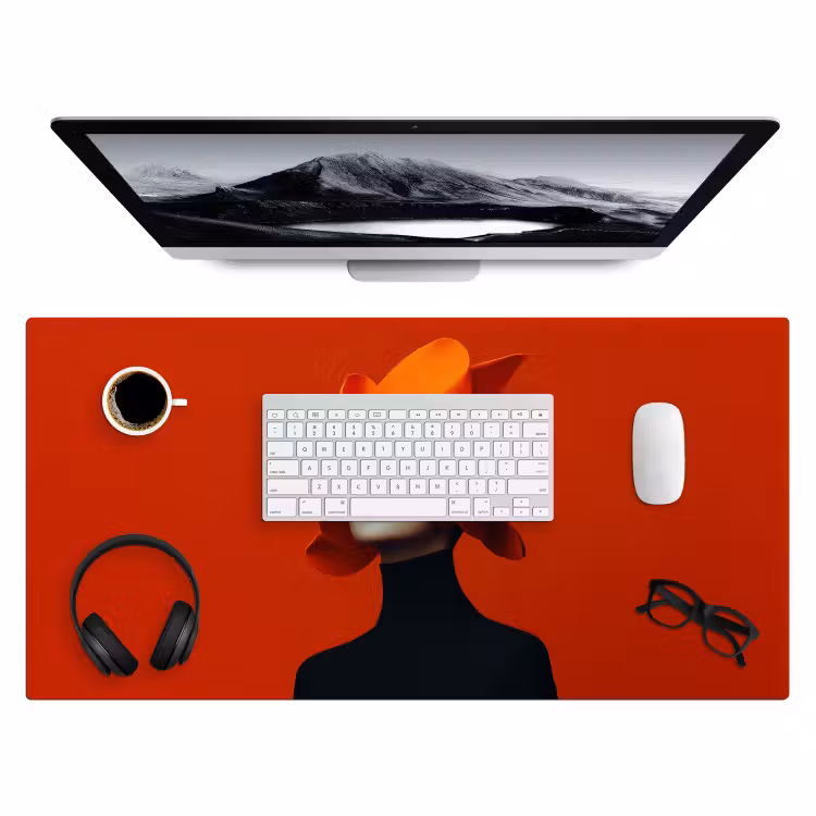 Bureau onderlegger - Oranje - Hoed - Vrouw — 3