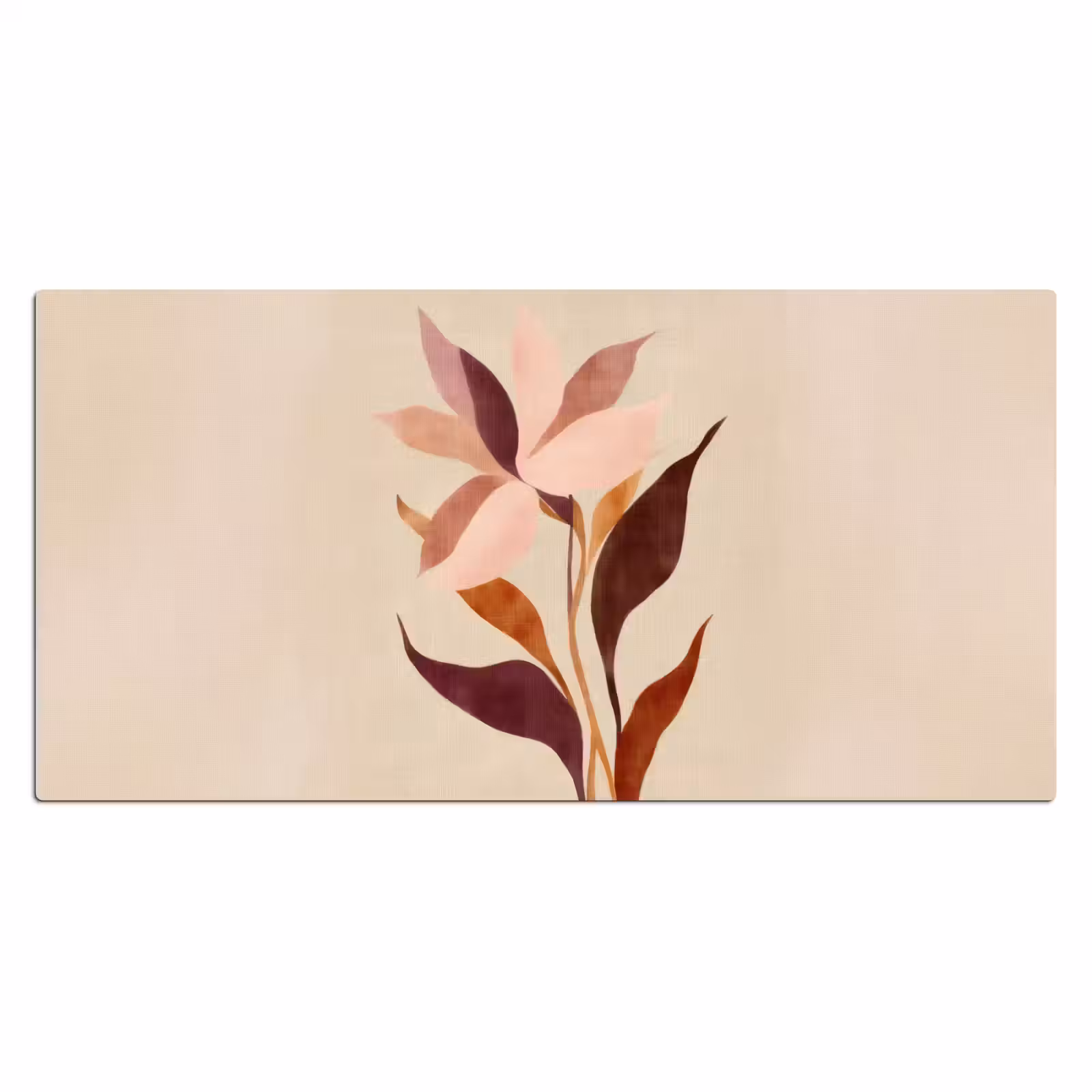 Bureau onderlegger - Bloemen - Blaadjes - Minimalistisch - Roze — 1