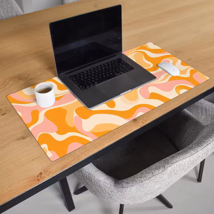 Bureau onderlegger - Abstract - Golvend - Oranje — 2