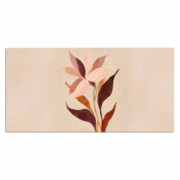 Bureau onderlegger - Bloemen - Blaadjes - Minimalistisch - Roze — 1