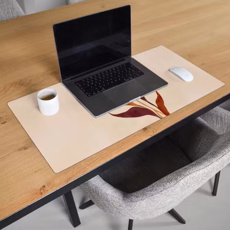 Bureau onderlegger - Bloemen - Blaadjes - Minimalistisch - Roze — 2