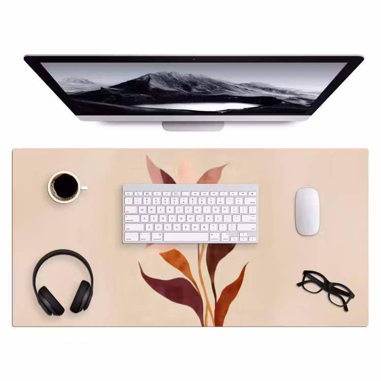 Bureau onderlegger - Bloemen - Blaadjes - Minimalistisch - Roze — 3
