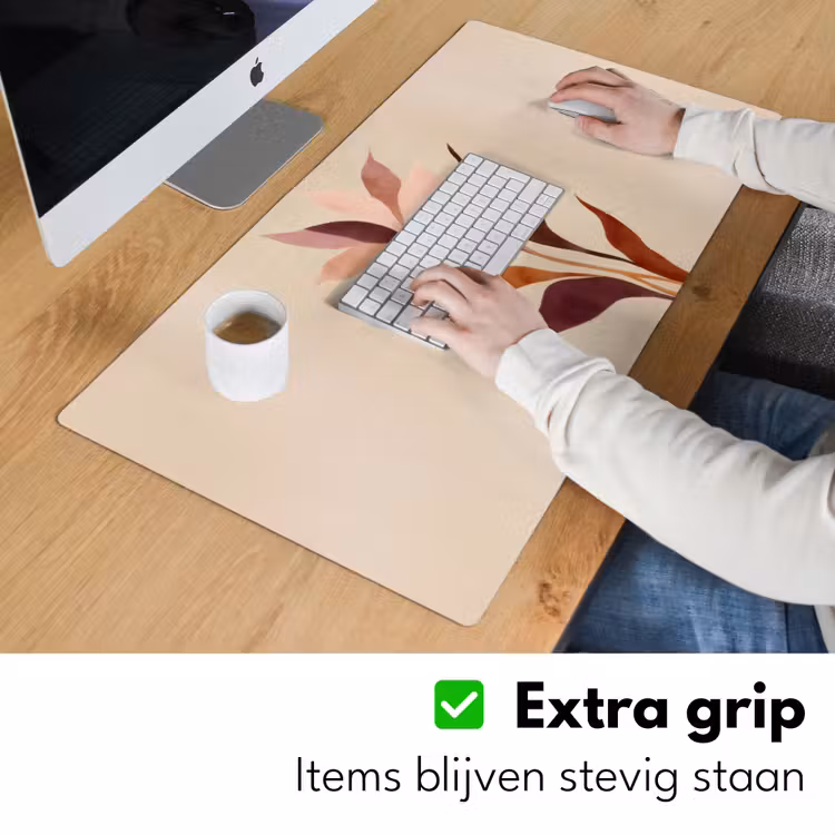 Bureau onderlegger - Bloemen - Blaadjes - Minimalistisch - Roze — 5