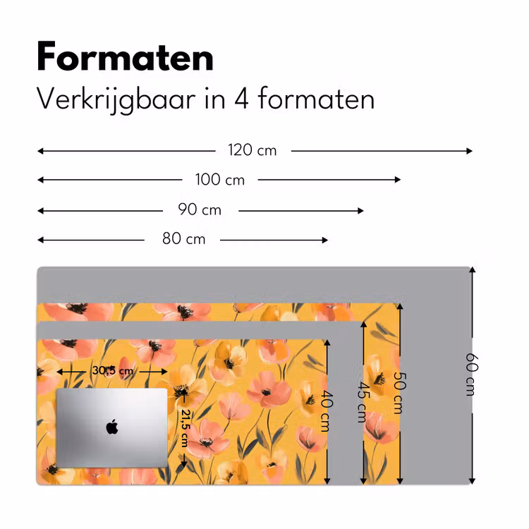 Bureau onderlegger - Bloemen - Geschilderd - Geel — 7