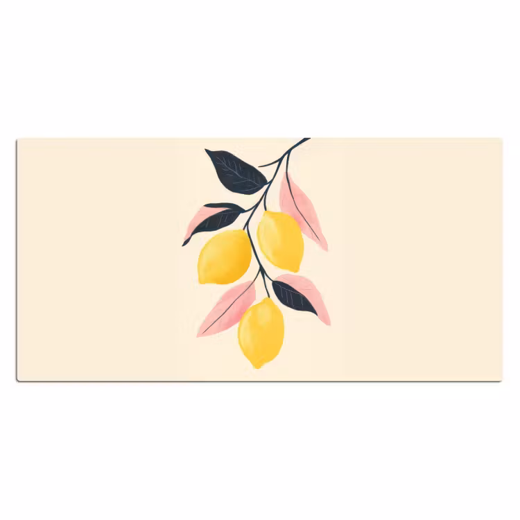 Bureau onderlegger - Citroenen - Felgeel - Tak - Bladeren — 1