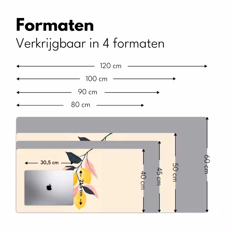 Bureau onderlegger - Citroenen - Felgeel - Tak - Bladeren — 7