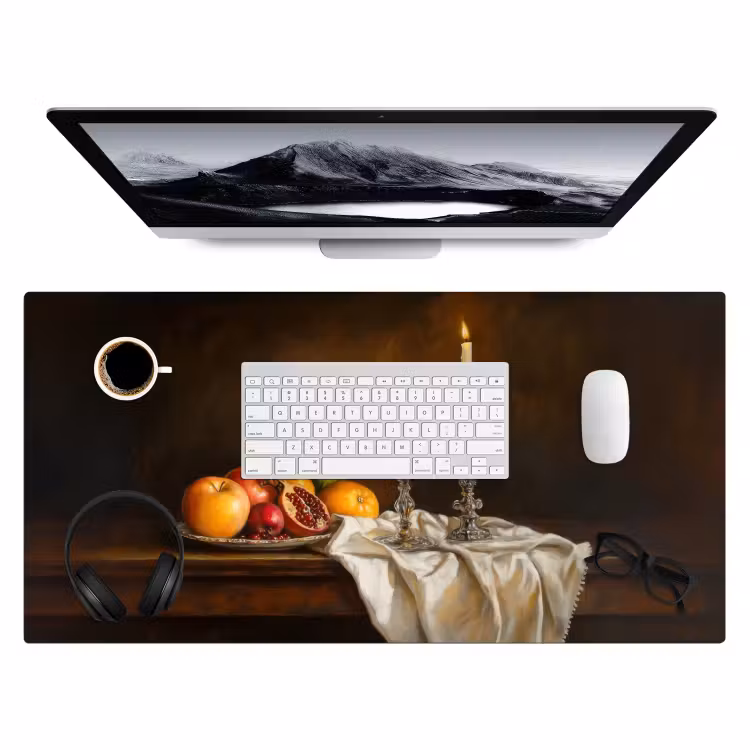 Bureau onderlegger - Fruit - Stilleven - Wijn - Kaars — 3