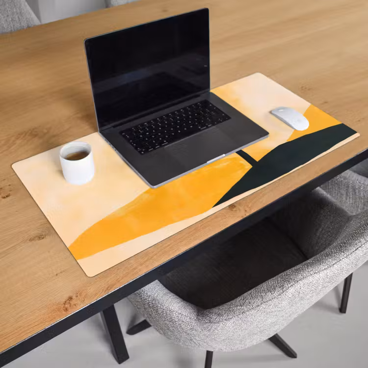 Bureau onderlegger - Illustratie - Palmboom - Zon - Heuvels — 2