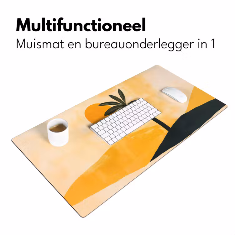 Bureau onderlegger - Illustratie - Palmboom - Zon - Heuvels — 6