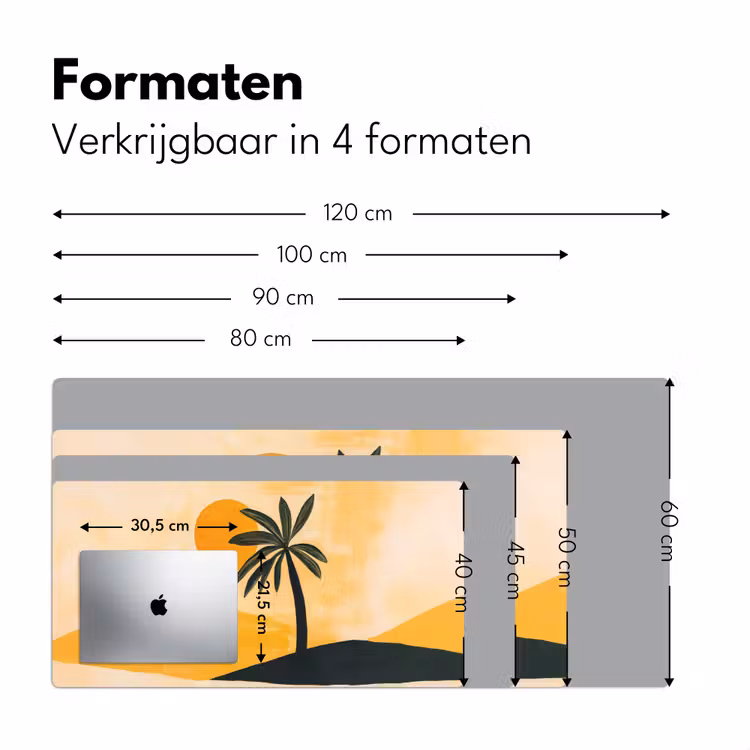 Bureau onderlegger - Illustratie - Palmboom - Zon - Heuvels — 7