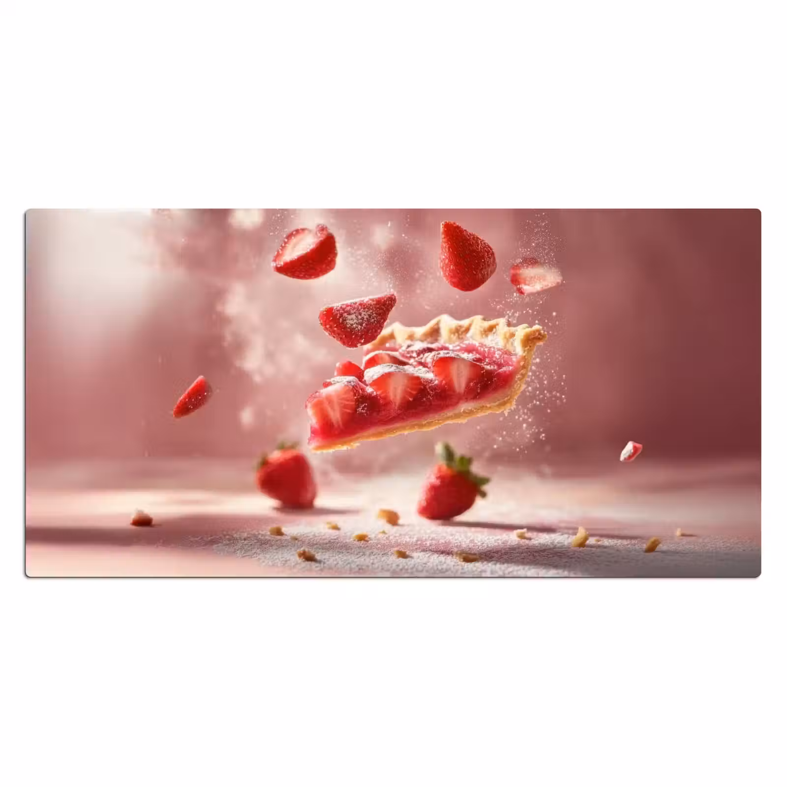 Bureau onderlegger - Aardbei - Taart- Eten - Roze — 1
