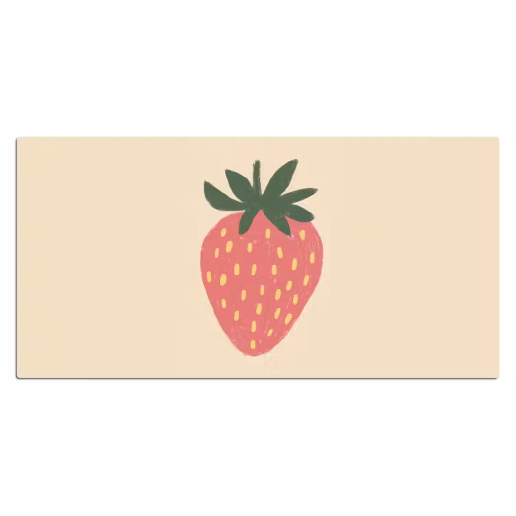 Bureau onderlegger - Aardbei - Minimalistisch - Rood - Fruit — 1
