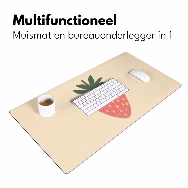 Bureau onderlegger - Aardbei - Minimalistisch - Rood - Fruit — 6