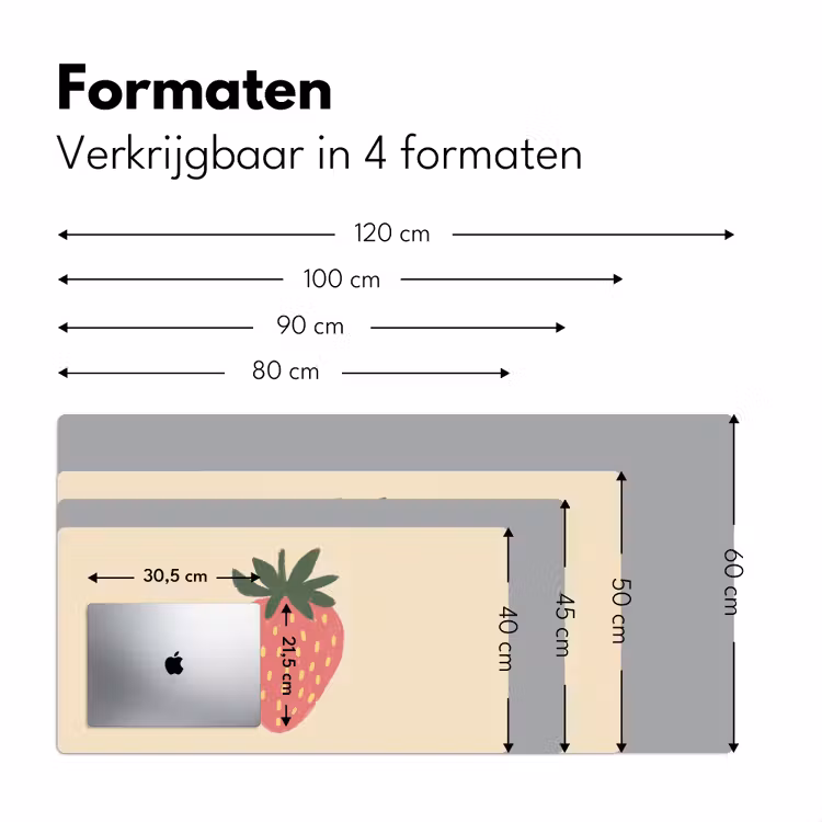 Bureau onderlegger - Aardbei - Minimalistisch - Rood - Fruit — 7