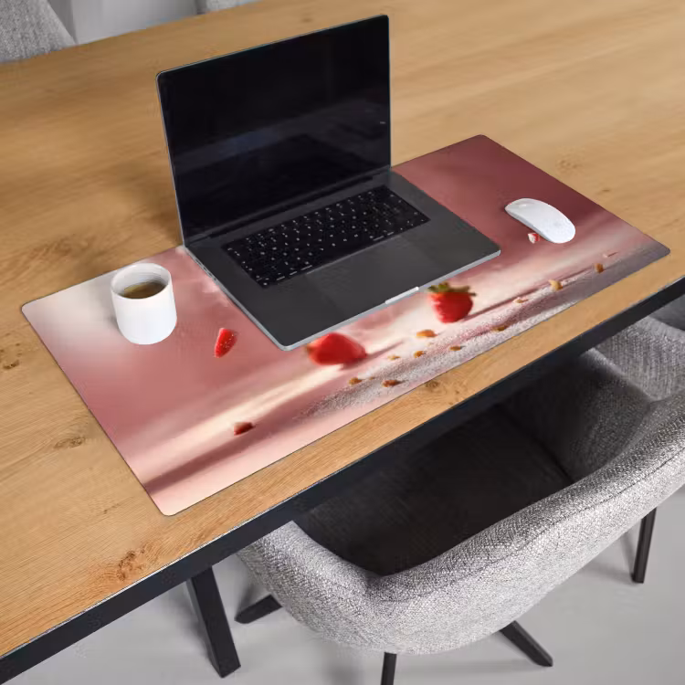 Bureau onderlegger - Aardbei - Taart- Eten - Roze — 2