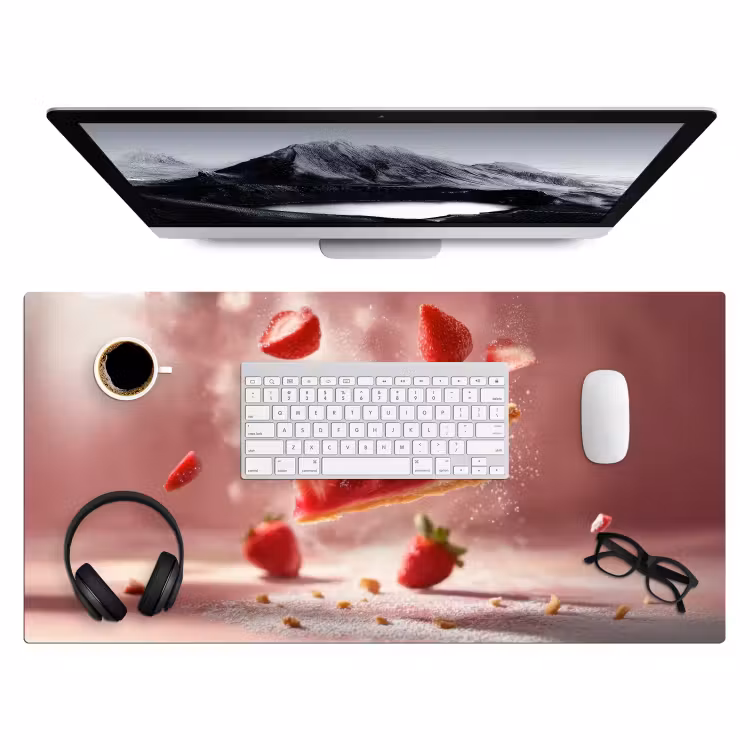 Bureau onderlegger - Aardbei - Taart- Eten - Roze — 3
