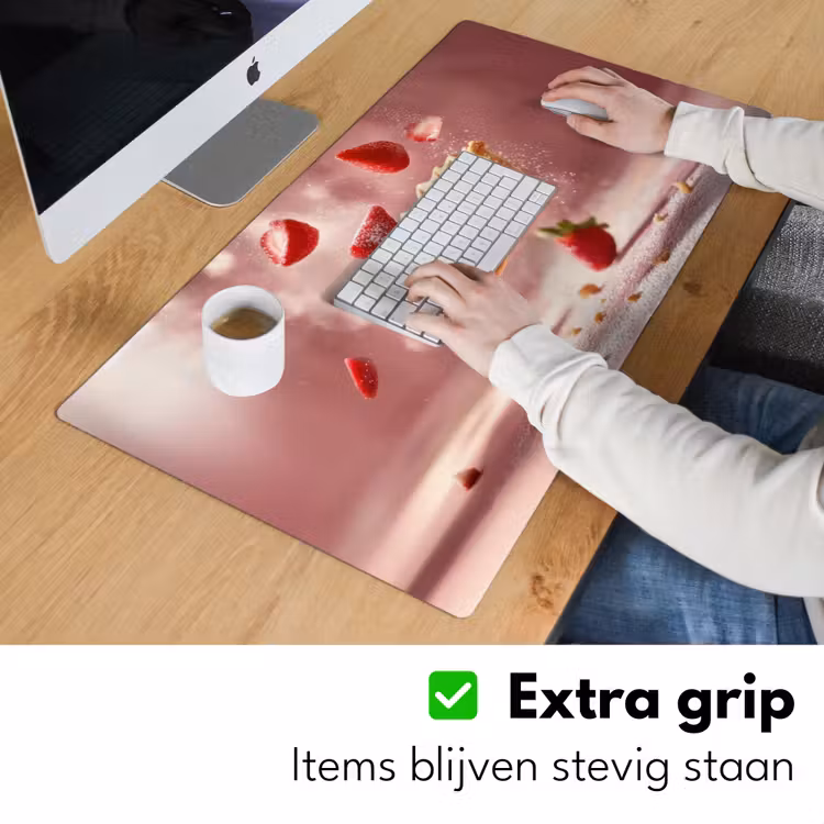 Bureau onderlegger - Aardbei - Taart- Eten - Roze — 5