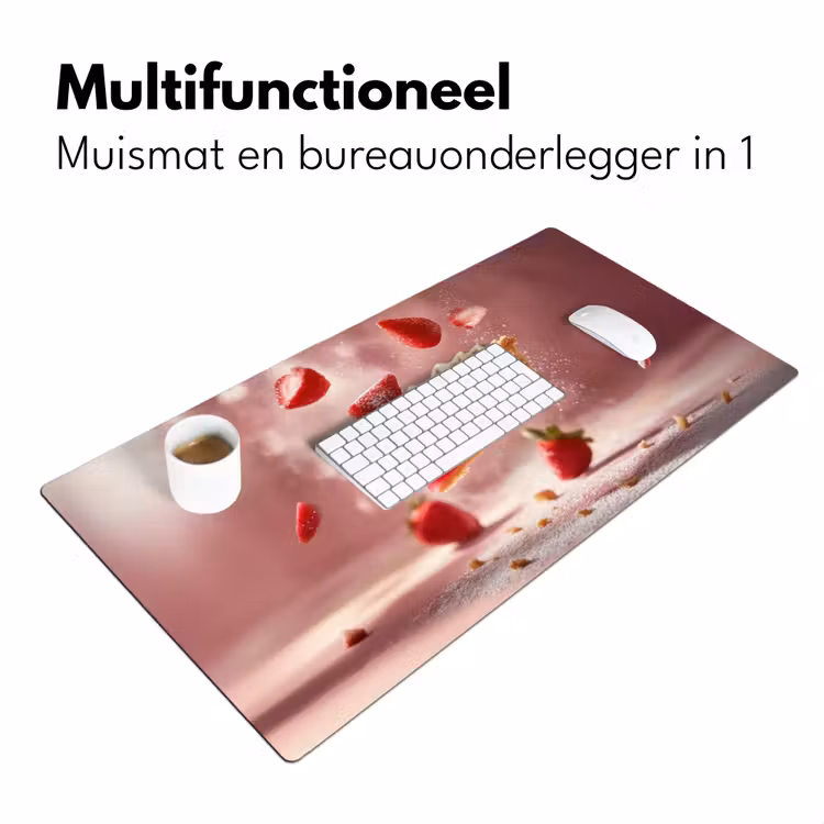 Bureau onderlegger - Aardbei - Taart- Eten - Roze — 6