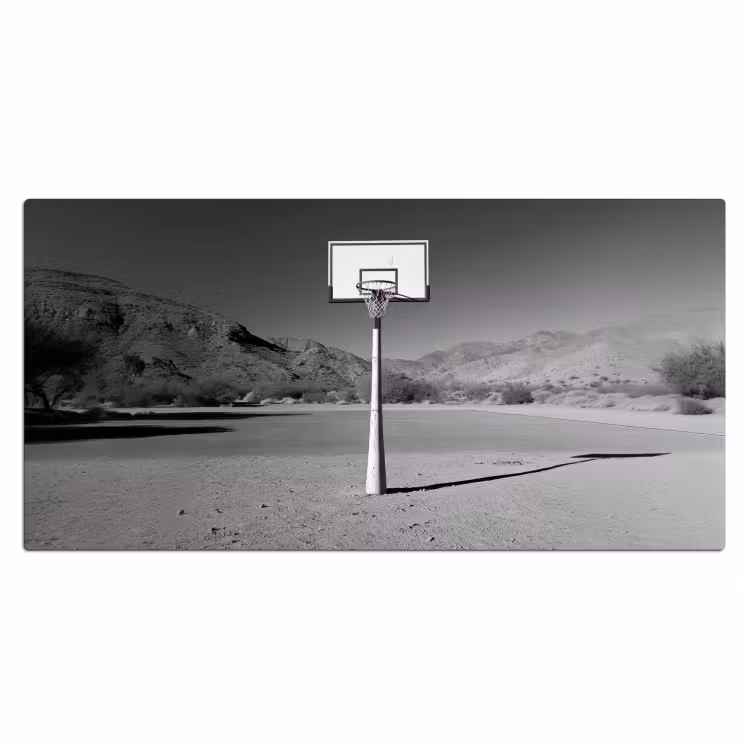 Bureau onderlegger - Basketbalpaal - Landschap - Zand - Wit — 1