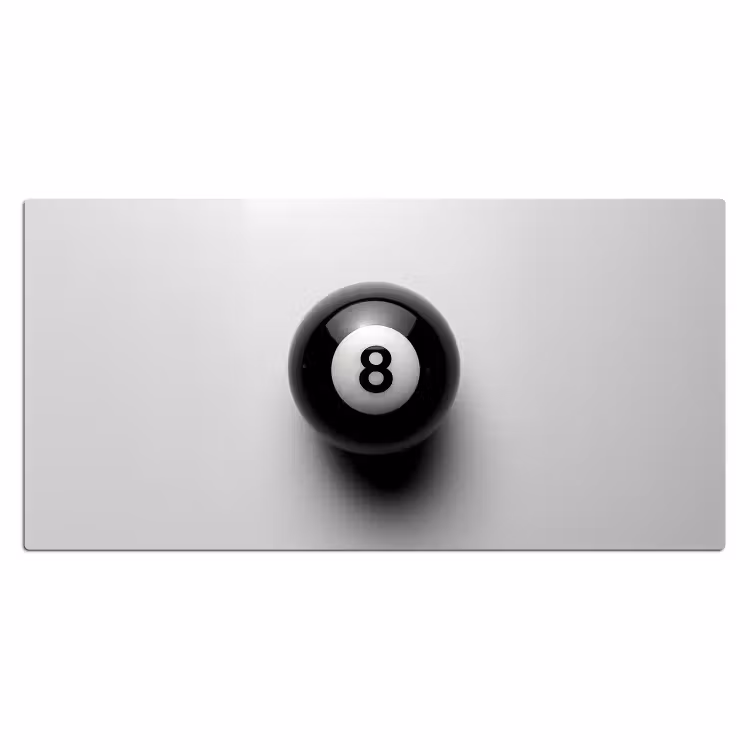 Bureau onderlegger - Biljartbal - Getal - Acht - Wit — 1