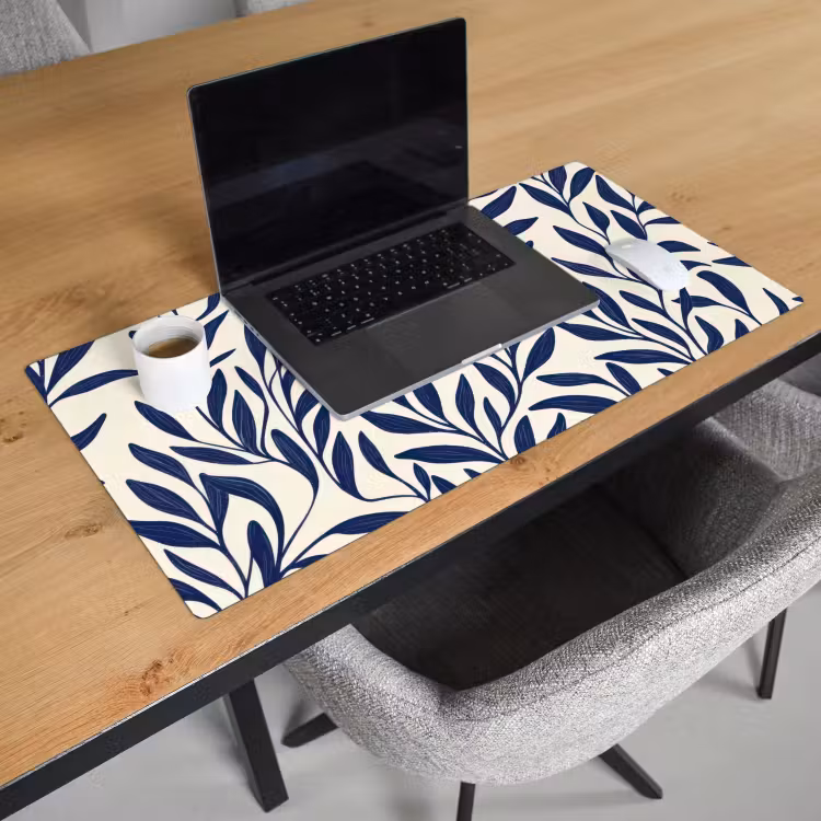 Bureau onderlegger - Bladeren - Klimop - Donkerblauw — 2