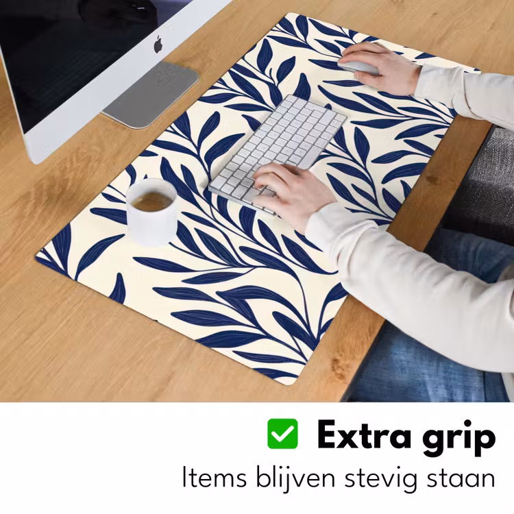 Bureau onderlegger - Bladeren - Klimop - Donkerblauw — 5