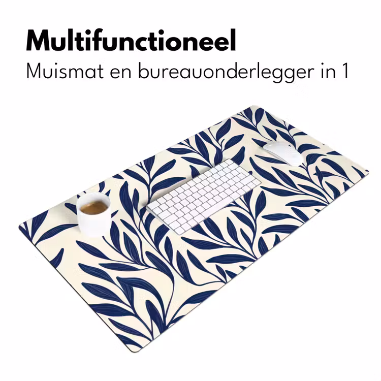 Bureau onderlegger - Bladeren - Klimop - Donkerblauw — 6