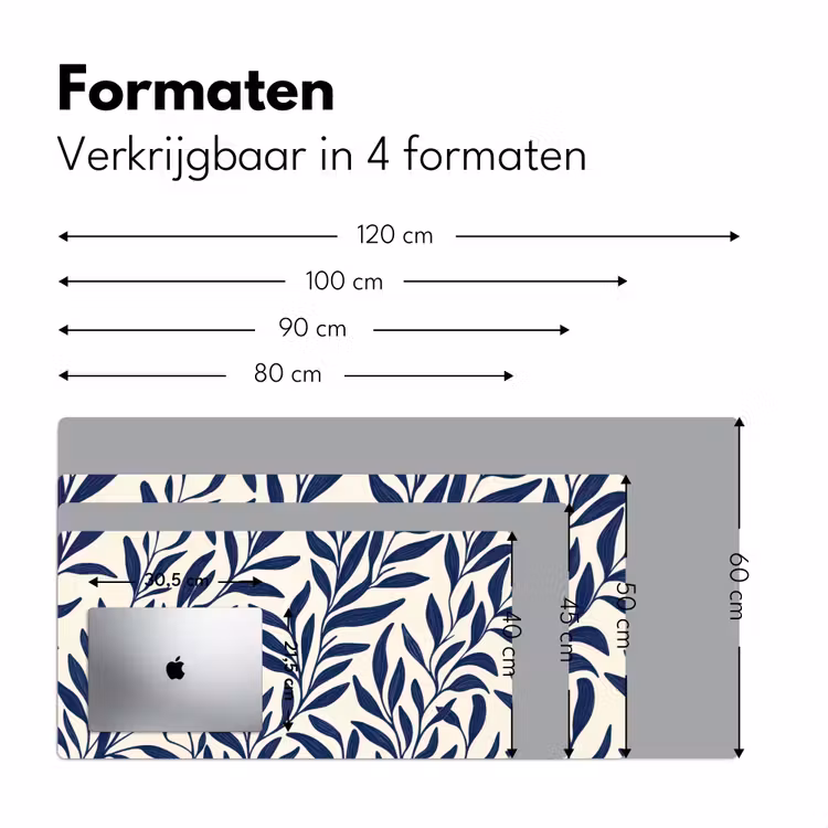 Bureau onderlegger - Bladeren - Klimop - Donkerblauw — 7