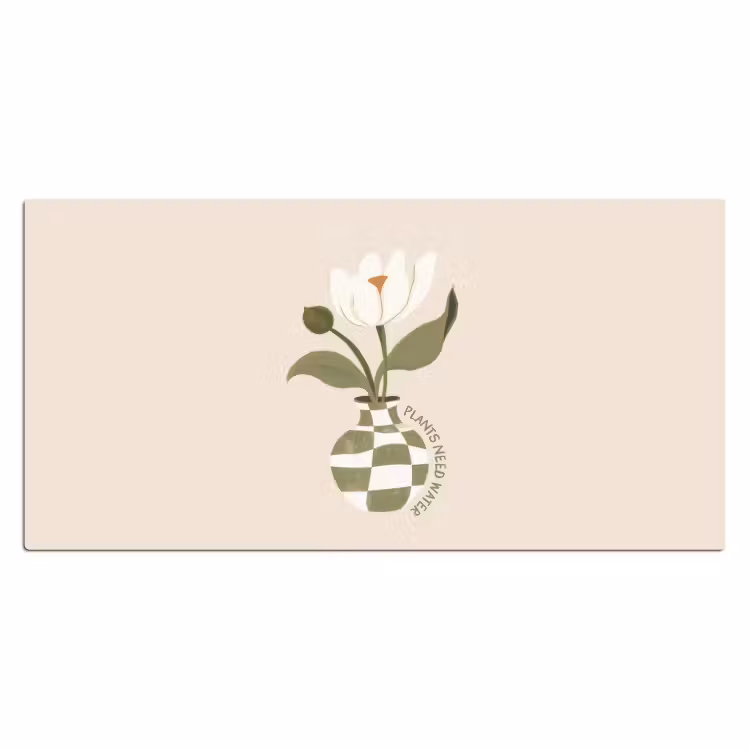 Bureau onderlegger - Bloem - Wit - Vaas - Quote — 1