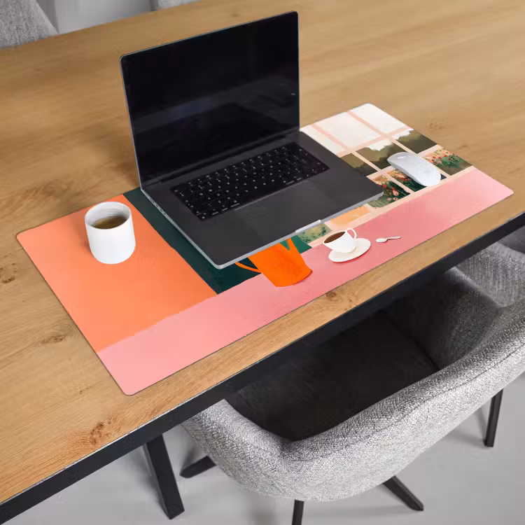 Bureau onderlegger - Bloemen - Koffie - Raam — 2