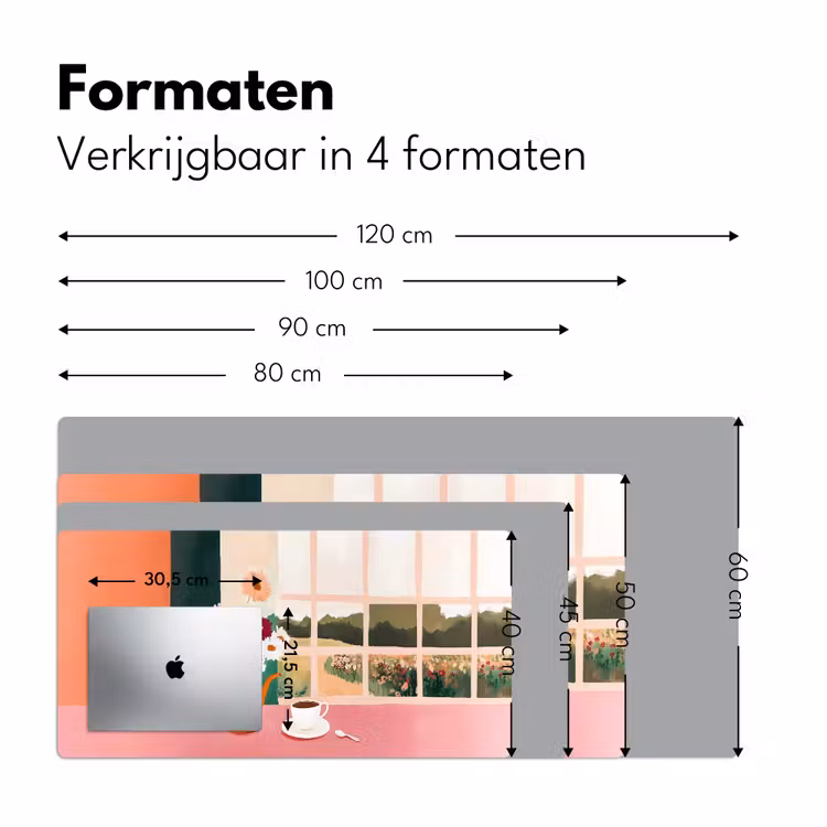 Bureau onderlegger - Bloemen - Koffie - Raam — 7
